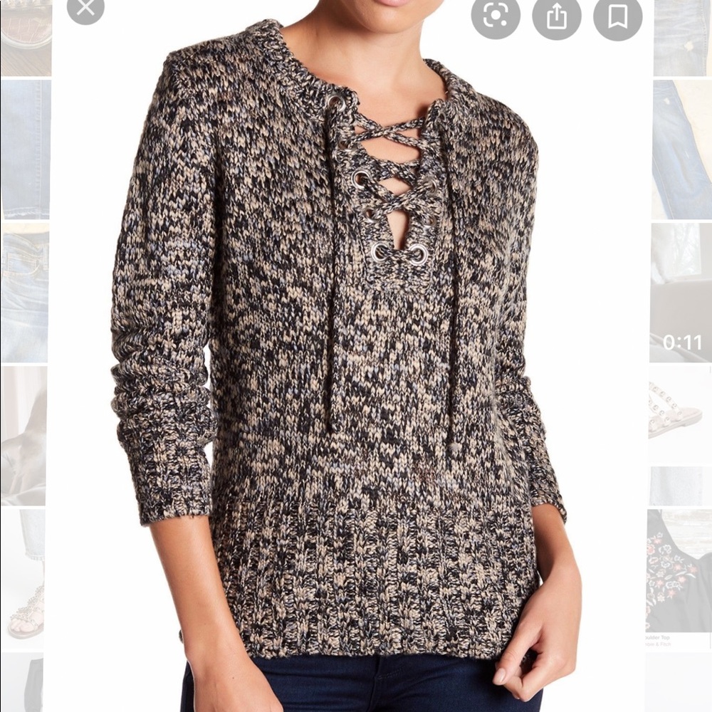 Michael Stars Lace Up Sweater